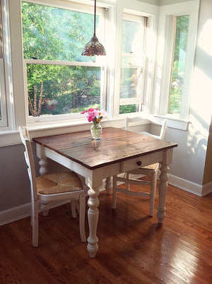 Petite Farmhouse Table with Optional Drawer