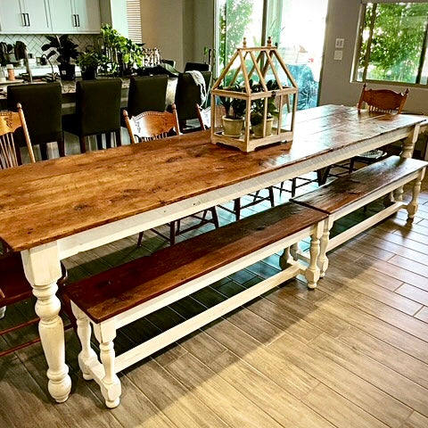 8 ft farmhouse table and chairs best sale