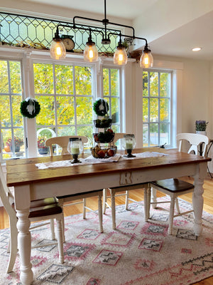 Classic Style Farmhouse Table With Optional Family Letter Monogram