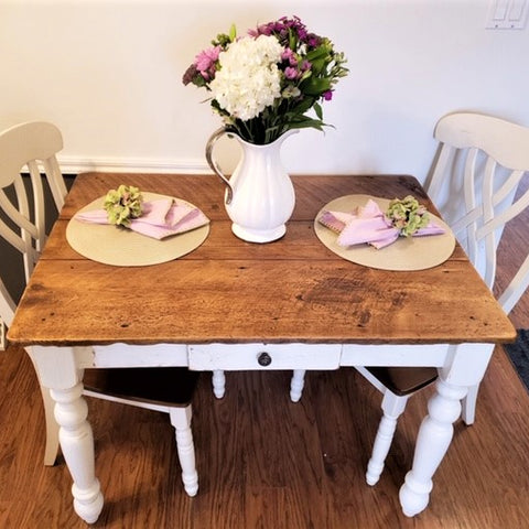 Farmhouse table best sale with drawer