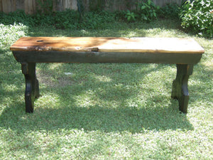 The Wellington Bench Classic five board bench made with reclaimed barn wood hand made by Arcadian Cottage in Phoenix, Arizona with black milk paint finish